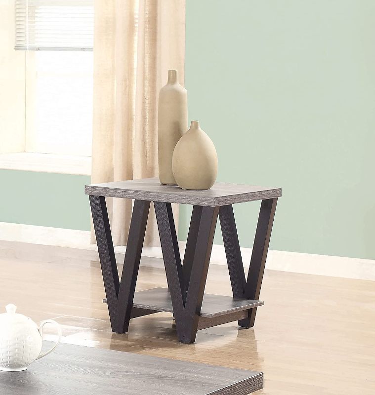 Photo 1 of Coaster Home Furnishings Angled Leg End Table, Black/Grey

