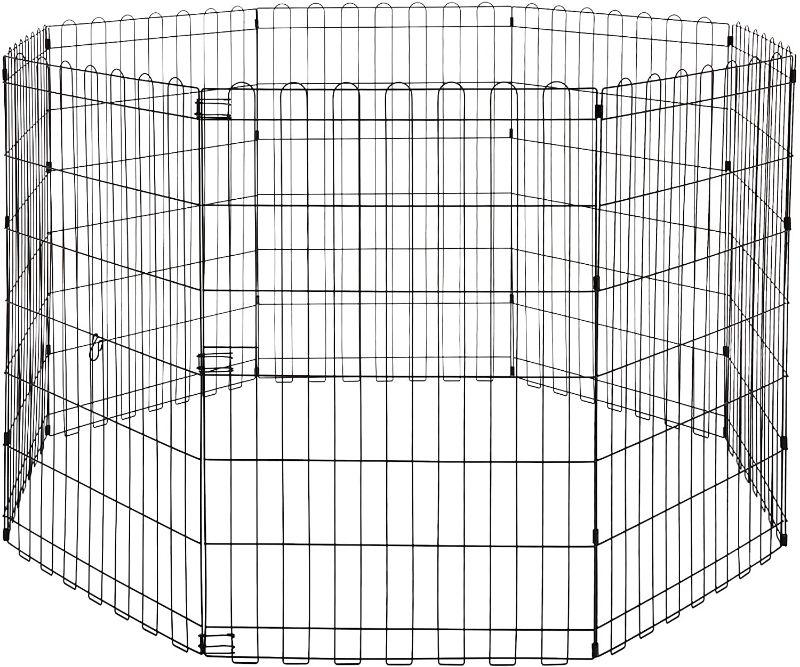 Photo 1 of Amazon Basics Foldable Metal Dog and Pet Exercise Playpen, With or Without Door 36"
