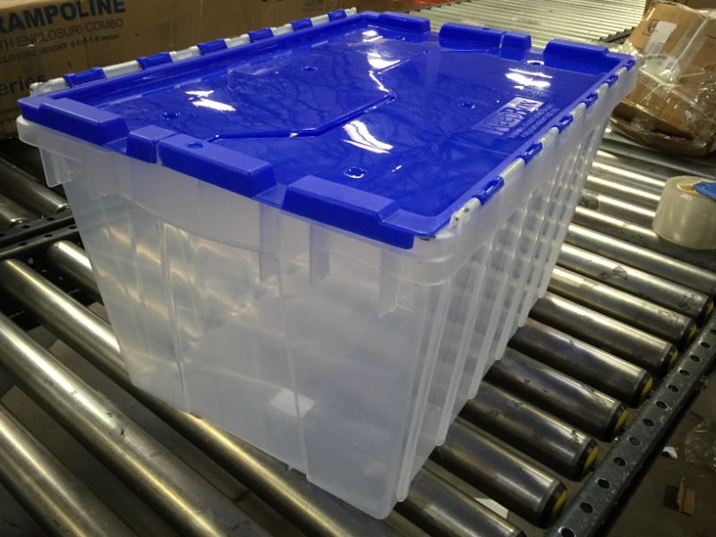 Photo 3 of Akro-Mils 66486CLDBL 12-Gallon Plastic Storage KeepBox with Attached Lid, 21-1/2-Inch by 15-Inch by 12-1/2-Inch, Semi Clear
