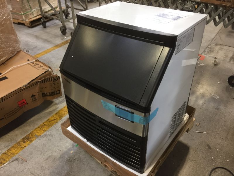 Photo 2 of VEVOR 110V Commercial Ice Maker 440LBS/24H, 77LBS Storage Bin, ETL Approved, Clear Cube, Advanced LCD Panel, SECOP Compressor, Air Cooled, Blue Light, Electric Water Drain Pump, Water Filter, 2Scoops
