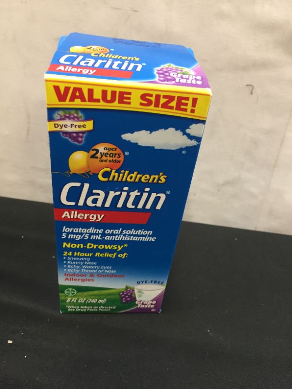 Photo 2 of Children's Claritin 24 Hour Non-drowsy Allergy Relief Grape Liquid Syrup 240ml---new brand---
Exp---07-2022