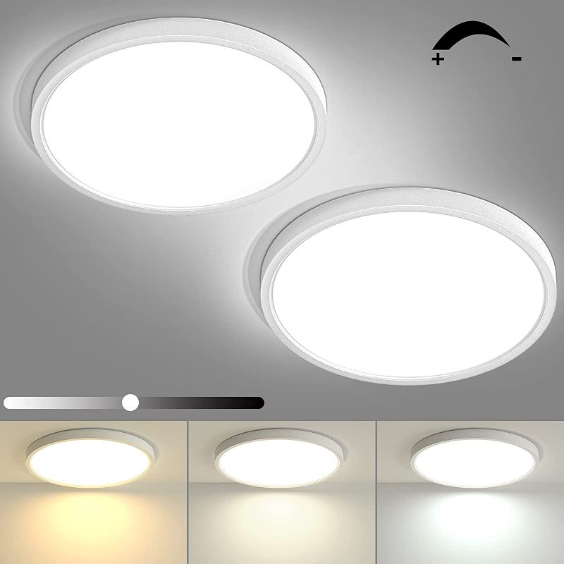 Photo 1 of ***NEW BRAND FACTORY SEALED***Taloya 2 Pack Dimmable Ceiling Light 12inch Flush Mount LED Ceiling Light Fixture 20W=200W Incandescent,3000K/4000K/5000K Selectable Surface Low Profile
