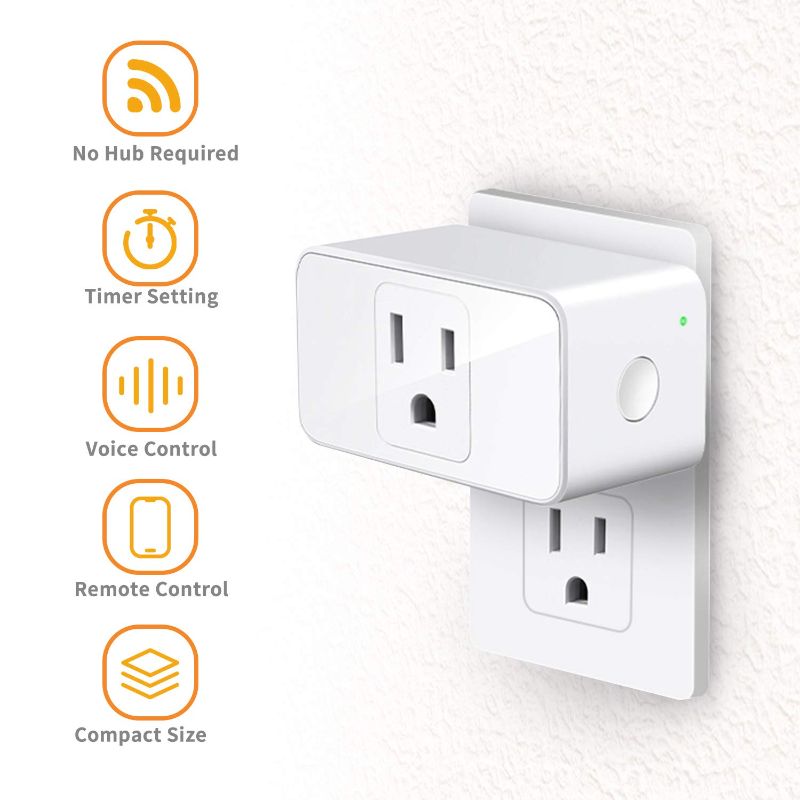 Photo 1 of Smart Plug WiFi Outlet Work with Apple HomeKit, Siri, Alexa, Google Home, Refoss Smart Socket with Timer Function, Remote Control, No Hub Required, 15A, 2 Pack
