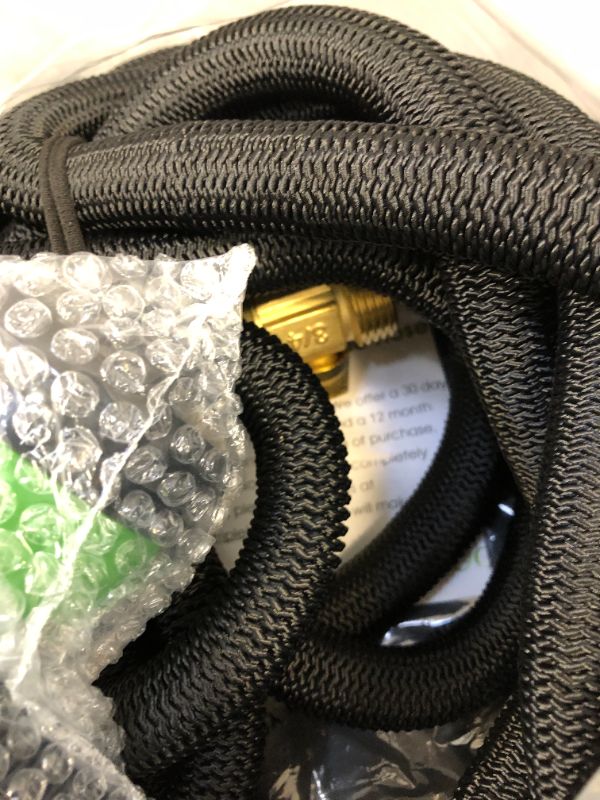 Photo 2 of Flexible Garden Hose 100ft | Superior Lightweight Shrinking Hose | Never Kink Expandable Hose 100 ft | Black Leak Proof Retractable Hose 100 ft | Solid 3/4" Brass Connectors | 10 Function Hose Sprayer
