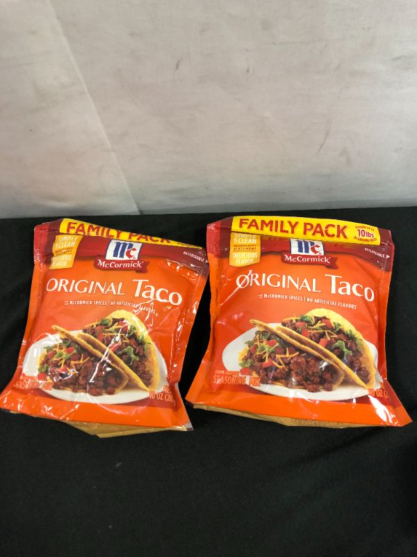 Photo 1 of 2 pack McCormick Taco Seasoning Mix, 10 oz   exp--01-20-2022
