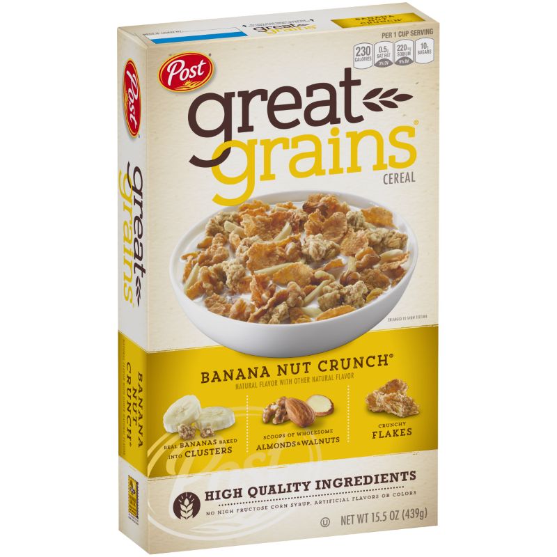 Photo 1 of (2 Pack) Post Great Grains Breakfast Cereal, Banana Nut Crunch, 15.5 Oz
exp sep 29 2021
