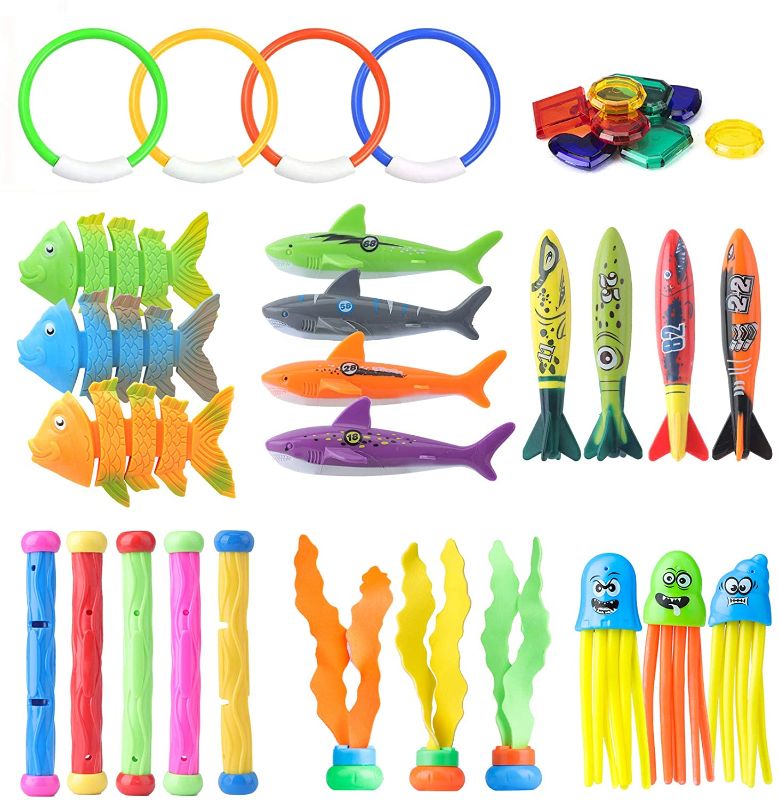 Photo 1 of 36PC DIVING SWIMMING POOL TOYS FOR KIDS UNDERWATER