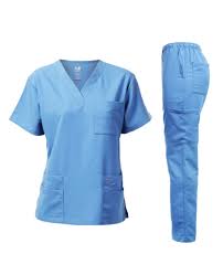 Photo 1 of Dagacci Medical Uniform Women's Scrub Set Stretch Contrast Binding Top and Pants LARGE
