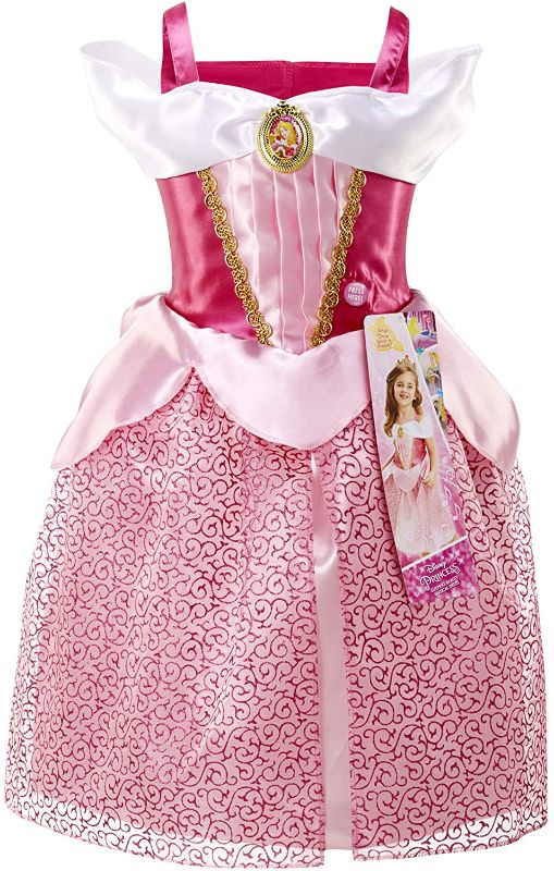 Photo 1 of Disney Princess Aurora Dress Costume, Sing & Shimmer Musical Sparkling Dress, Sing-A-Long To “Once Upon A Dream” Perfect for Party, Halloween Or Pretend Play Dress Up [Amazon Exclusive]
