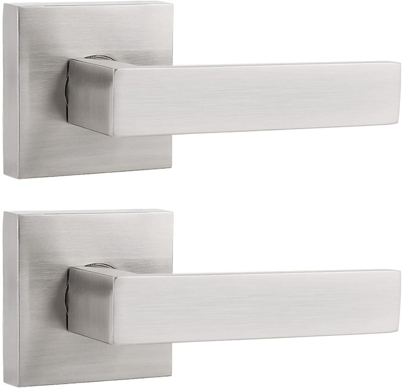 Photo 1 of  Half Dummy Door Handles Straight Non-Turning Door Lever Square Interior Closet French Door Handle Dummy Levers 2PK