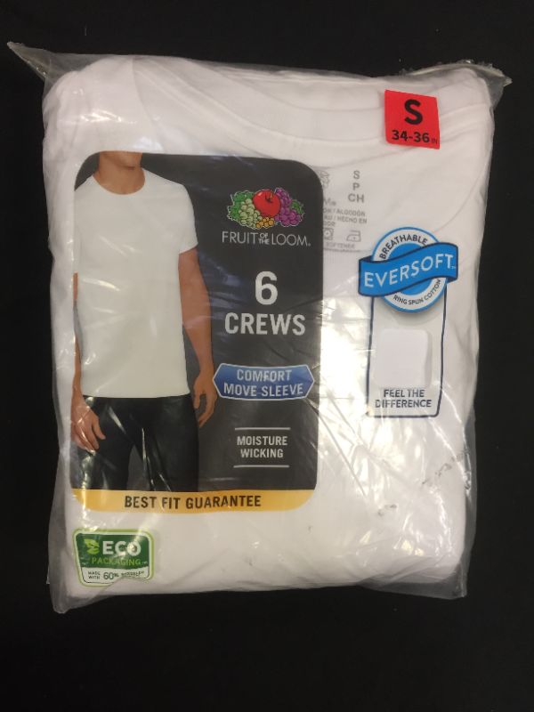 Photo 2 of Fruit of the Loom Men's Crew Neck Tee(Pack of 6) SMALL
