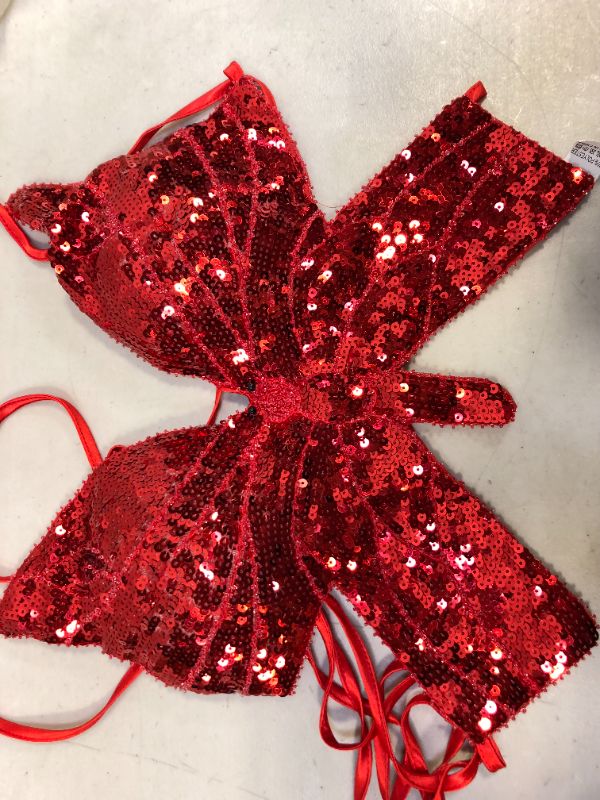 Photo 3 of Butterfly Sequin Top Red Color--One size