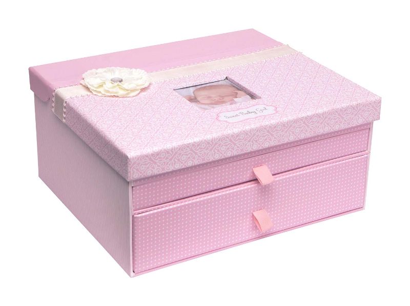 Photo 1 of C.R. Gibson Pink Baby Girl Large Keepsake Box, 12.5'' W x 10.25'' H
