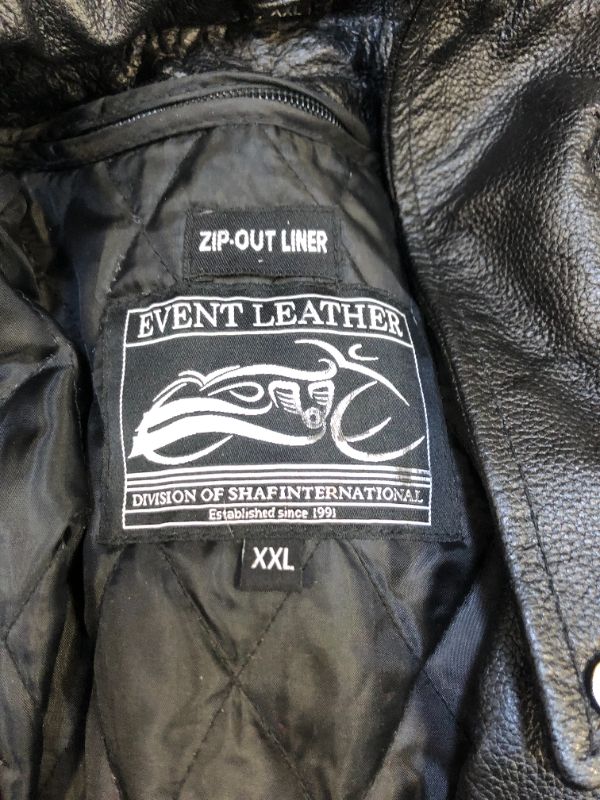 Photo 3 of Event Biker Leather Men's Basic Motorcycle Jacket with Pockets 2XL