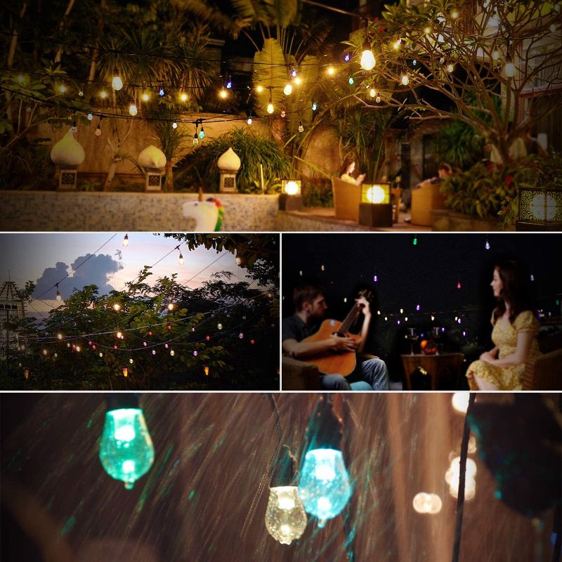 Photo 1 of XMCOSY+ Outdoor String Lights - RGB and White 49Ft Patio Lights Multi Color String Lights LED Smart String Lights Outdoor 2.4GHz Wi-Fi App Control Dimmable 15 LED Bulbs