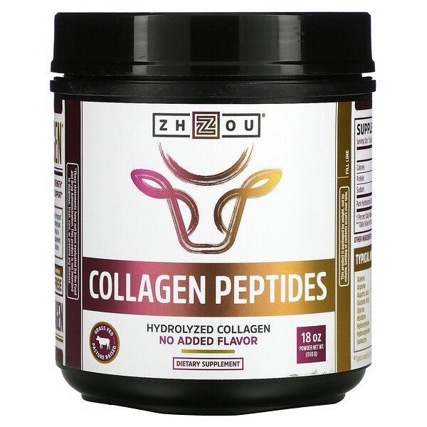 Photo 1 of Zhou Nutrition, Collagen Peptides, Hydrolyzed Collagen, No Added Flavor, 18 oz (510 g)
exp----05-2024