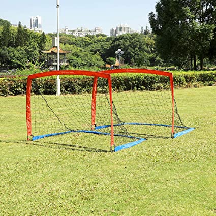 Photo 1 of YV YOUTH VALUE Portable Soccer Goal w/Carry Bag for Kids and Teens, Foldable Soccer Net 6ft x 4ft, Set of 2
