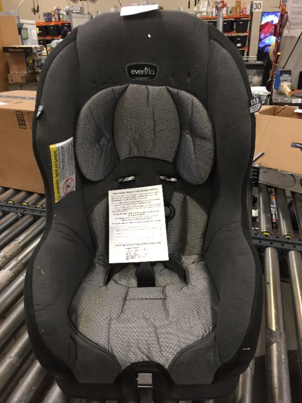 Photo 2 of Evenflo Tribute LX Harness Convertible Car Seat, Solid Print Gray
** HAS DIRT **