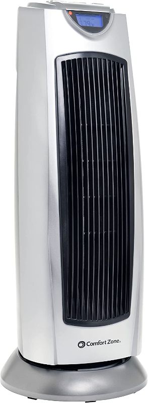 Photo 1 of Comfort Zone Digital Ceramic Oscillating Electric Tower Heater/Fan with Remote Control