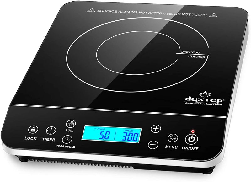 Photo 1 of Duxtop Portable Induction Cooktop, Countertop Burner Induction Hot Plate with LCD Sensor Touch 1800 Watts, Silver 9600LS/BT-200DZ
