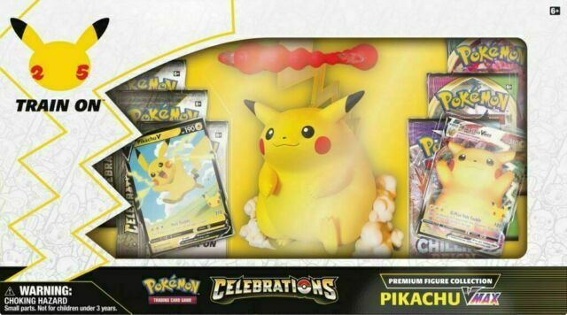 Photo 1 of Pokémon TCG Celebrations Premium Figure Collection Pikachu VMAX Box - 11 Packs
