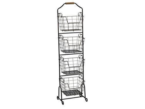 Photo 1 of Barcode for Gourmet Basics by Mikasa 5228872 Ferme 4-Tier Metal Floor Standing Fruit/Home Storage Market Basket, Large, Antique Black