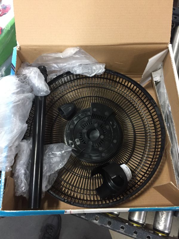 Photo 2 of 16” Oscillating Pedestal House Fan by Comfort Zone. 3-speed Options, 90-Degree Oscillating Head, Adjustable Height and Tilt. Powerful Air Flow (Black) **[PARTS**
