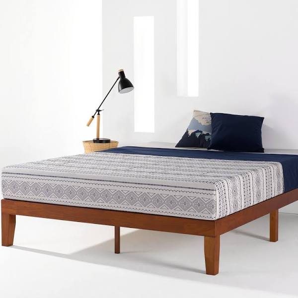 Photo 2 of Best Price Mattress Queen Bed Frame 12" Soild Wood Platform Bed Frame w/Classic Wooden Slat (No Box Spring Needed) Cherry Queen