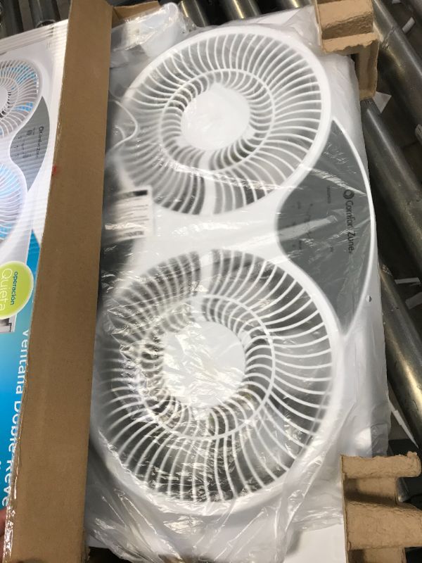 Photo 2 of Comfort Zone CZ310R 3-Speed 3-Function Expandable Reversible Twin Window Fan with Remote Control, Removable Cover
