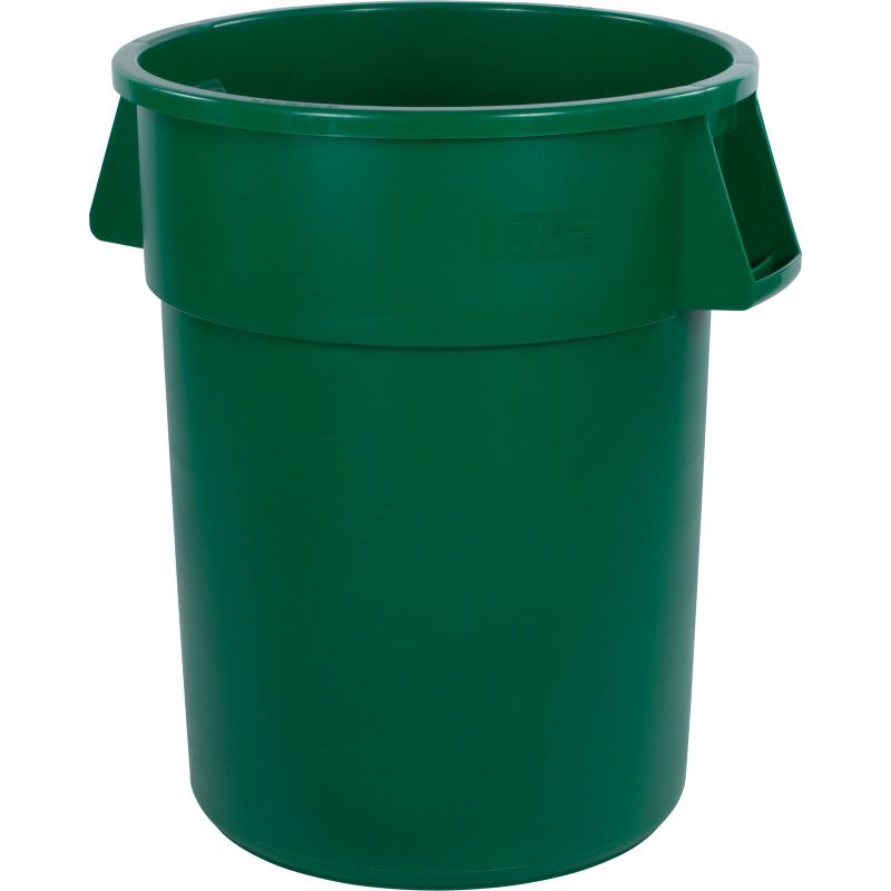 Photo 1 of 34105509 - Bronco™ Round Waste Bin Trash Container 55 Gallon - Green
