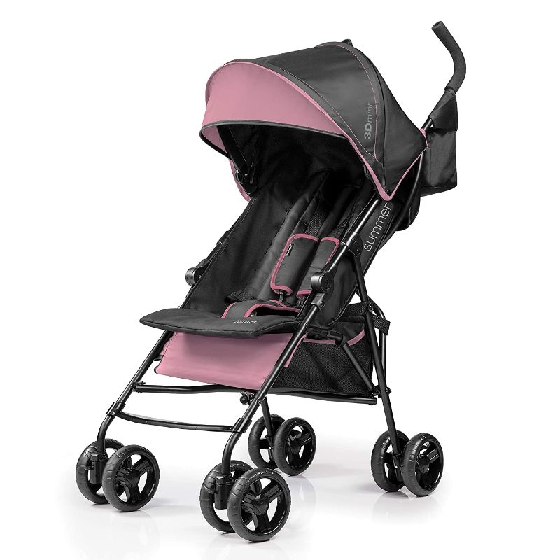 Photo 2 of Summer 3Dmini Convenience Stroller, Pink – Lightweight Infant Stroller with Compact Fold, Multi-Position Recline, Canopy with Pop Out Sun Visor and More –...
