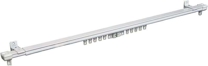 Photo 1 of Kenney Regency, 24-42”, White Cordless Traverse Curtain Rod, 24 to 42-Inch

