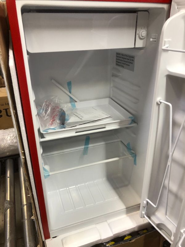 Photo 3 of Frigidaire 3.2 Cu. Ft. Retro Compact Refrigerator with Side Bottle Opener EFR376, Red