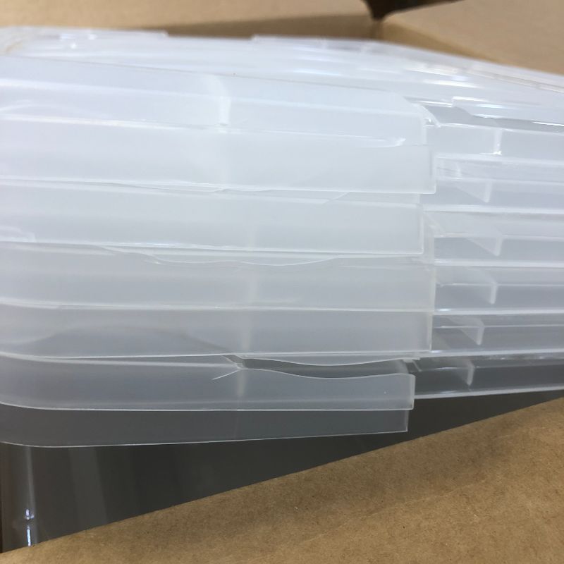 Photo 2 of IRIS USA 54 Qt Clear Plastic Storage Box with Latches, 6 Pack