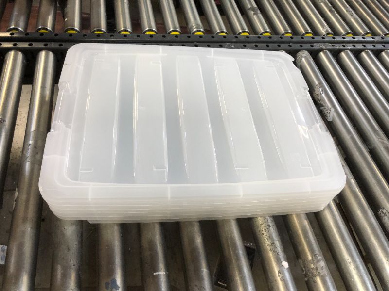 Photo 5 of IRIS USA 54 Qt Clear Plastic Storage Box with Latches, 6 Pack