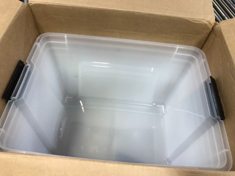 Photo 4 of IRIS USA 54 Qt Clear Plastic Storage Box with Latches, 6 Pack