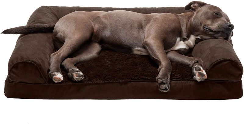 Photo 1 of Furhaven Orthopedic CertiPUR-US Certified Foam Pet Beds for Large Dogs and Cats - Plush and Suede Sofa, Comfy Couch Dog Bed, and More