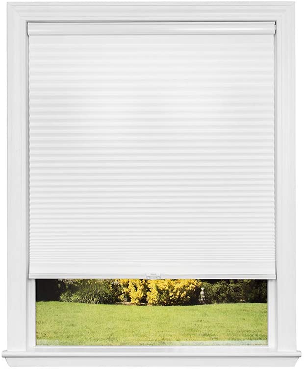 Photo 1 of Artisan Select No Tools Custom Cordless Cellular Light Filtering Shades, Snow, 58 1/2 in x 72 in
