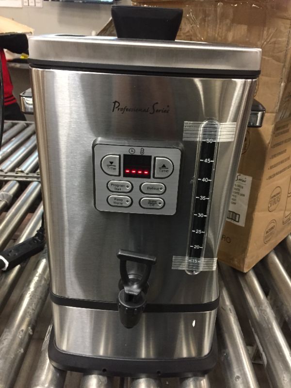 Photo 2 of Professional Series PS-SQ018 50-Cup Coffee Urn, Stainless Steel
** DENT OF SIDE **