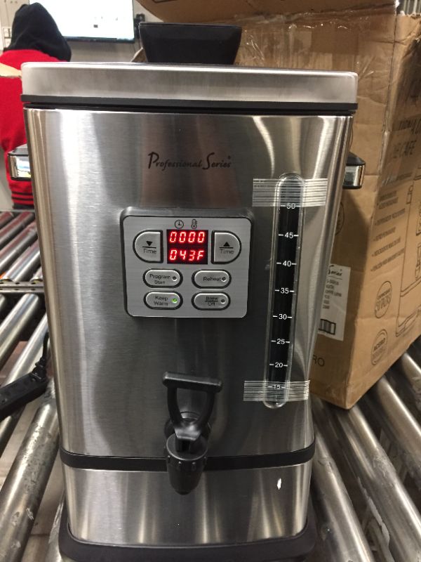 Photo 3 of Professional Series PS-SQ018 50-Cup Coffee Urn, Stainless Steel
** DENT OF SIDE **