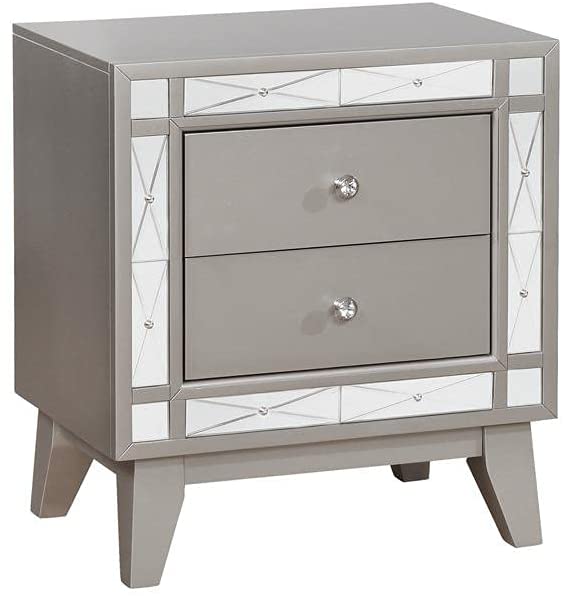 Photo 1 of COASTER CO-204922 Nightstand, Metallic Mercury
