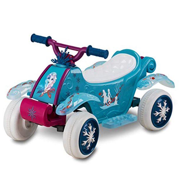 Photo 1 of Kid Trax Toddler Disney Frozen 2 Electric Quad Ride On Toy, Kids 1.5-3 Years Old, 6 Volt Battery and Charger Included, Max Weight 45 lbs, Frozen 2 Blue

