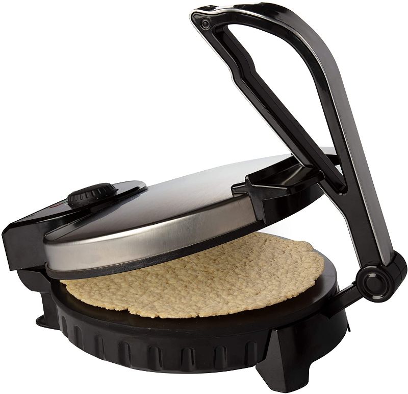Photo 1 of CucinaPro Electric Tortilla Maker - 10" Pitas, Chapati, Roti, Flatbread, Non-Stick Cooking Plates with Ready Light and Cord Wrap