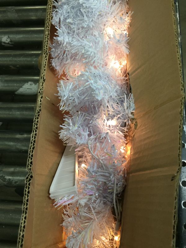 Photo 3 of 4ft National Tree Company White Tinsel Artificial Pencil Tree 70ct Clear