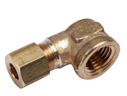 Photo 1 of 1/4 in. O.D. x 1/4 in. FIP Brass Compression 90-Degree Elbow Fitting