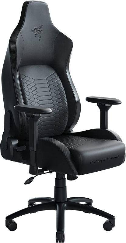 Photo 1 of Razer Iskur Gaming Chair: Ergonomic Lumbar Support System - Multi-Layered Synthetic Leather Foam Cushions - Engineered to Carry - Memory Foam Head Cushion - Black
