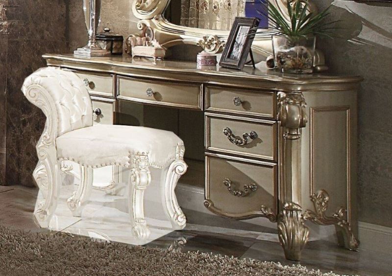 Photo 1 of ACME Vendome Vanity Desk Gold Patina & Bone BRAND NEW