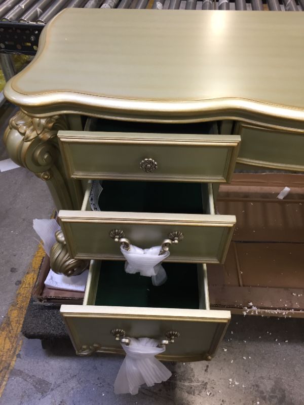 Photo 4 of ACME Vendome Vanity Desk Gold Patina & Bone BRAND NEW