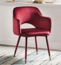 Photo 1 of ACME 59850 Applewood Accent Chair, Bordeaux-Red Velvet & Gold INCOMPLETE