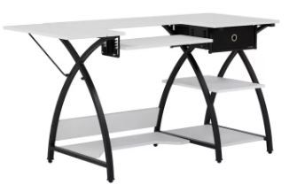 Photo 1 of Studio Designs Comet Hobby Sewing Machine Table Desk with Storage, Black & White